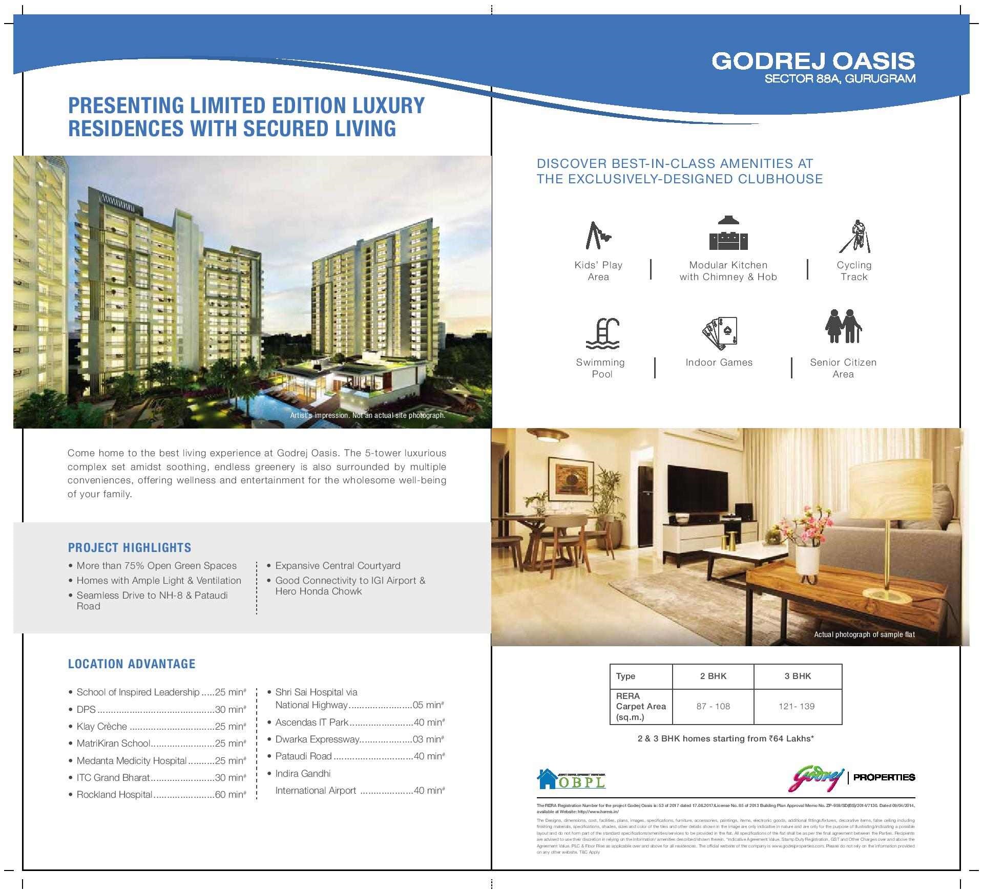 Own a home at Rs.9999 per month with Happy EMI at Godrej Oasis in Gurgaon Update